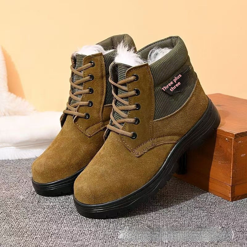 Mens Sheepskin-Trimmed Thermal Cotton Boots